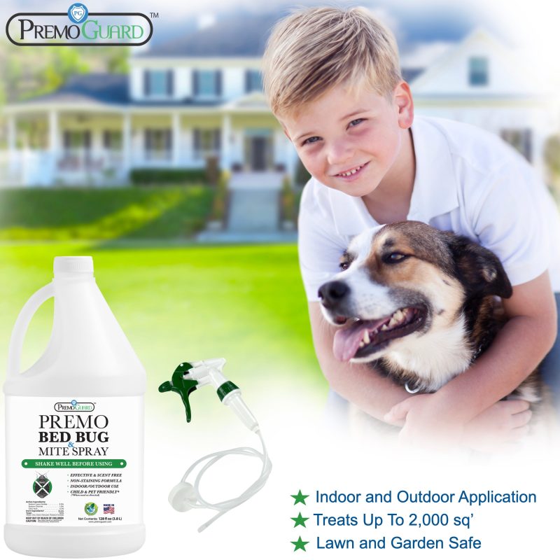 PremoBedBug MiteKiller LiceKillerSpray 128ounce NaturalNonToxic Safe Eco Friendly listing image boy dog